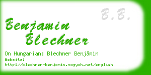 benjamin blechner business card